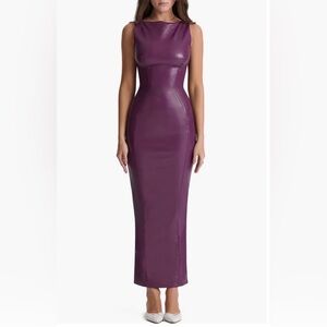 NWOT House of CB Sahara Faux Leather Purple Women's Dress- extra large